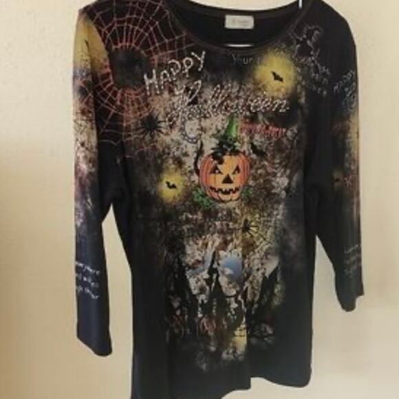 Cactus Bay Apparel Inc. by Lynee Tops - Y2k nostalgic Halloween vintage top sz M